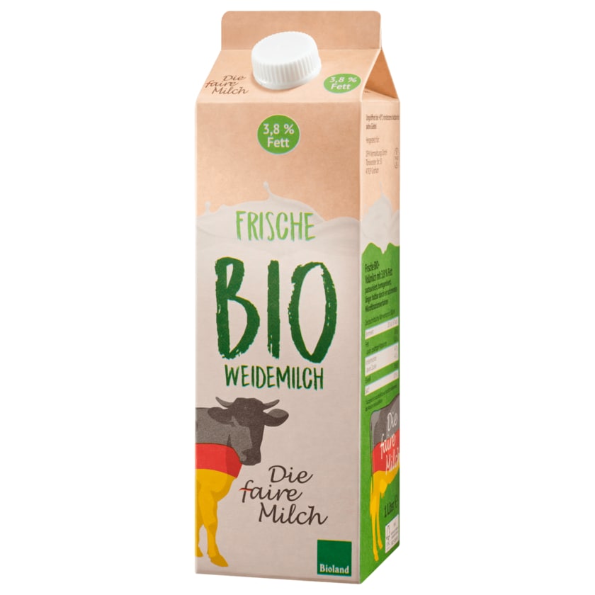 Die faire Milch Bio Bioland frische Weidemilch 1l